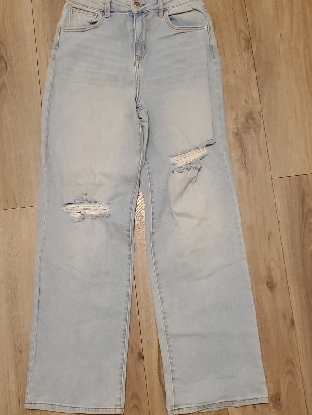 SO Light Blue Distressed Wide-Leg Jeans